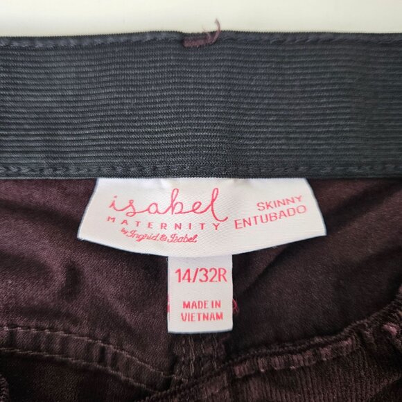 Isabel Maternity Burgundy Skinny Corduroy Pants - Picture 7 of 9
